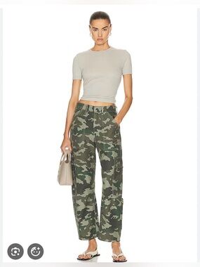Citizens Of Humanity Olive Tone Camo Pants with Neutral Tee